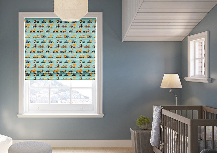 Construction Crew, Digger - Motorised Roman Blind - Image 3
